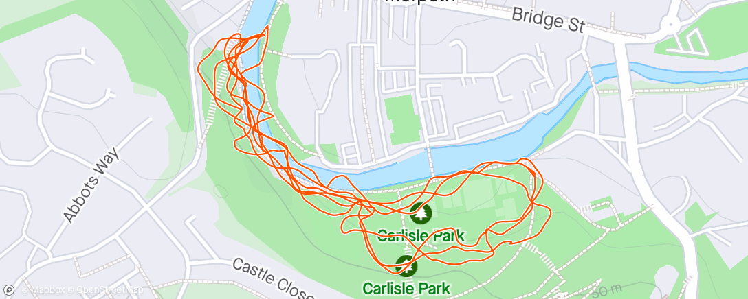 Map of the activity, Carlisle Park parkrun