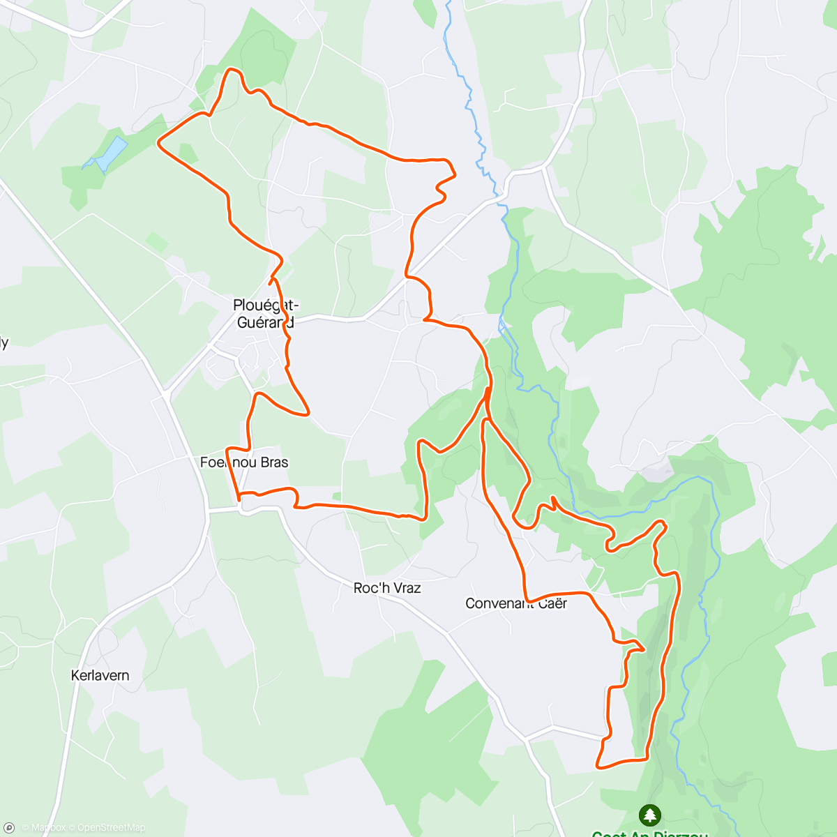 Map of the activity, Ouvreur sur le 17km du Trail des Cerises à Plouegat-Guerrand, balisage et parcours validé 🏃‍♂️😎👍