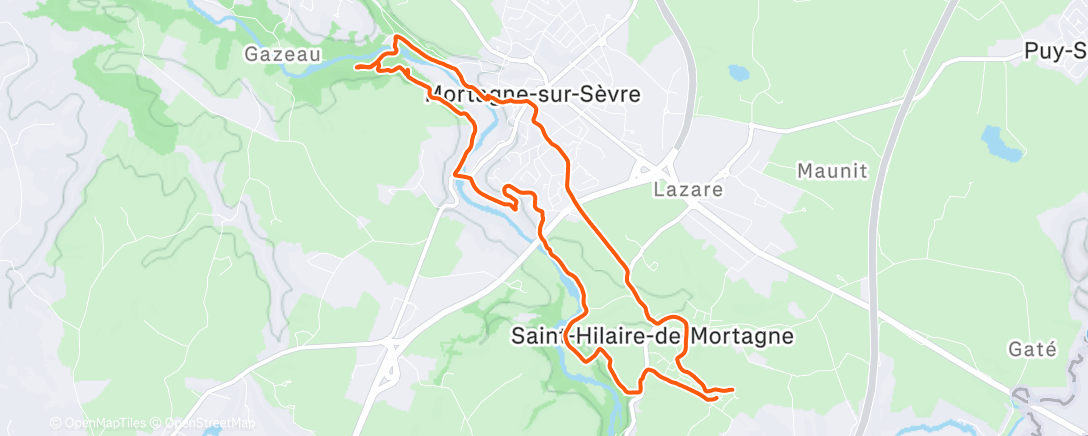 Map of the activity, Sortie trail avec les copains