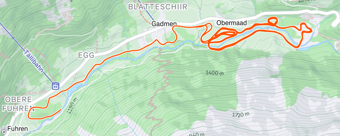 Map of the activity, langläufle in gadme