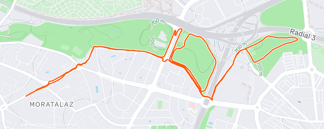 Map of the activity, Carrera de tarde