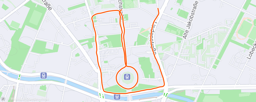 Map of the activity, 6 min max effort 4:00