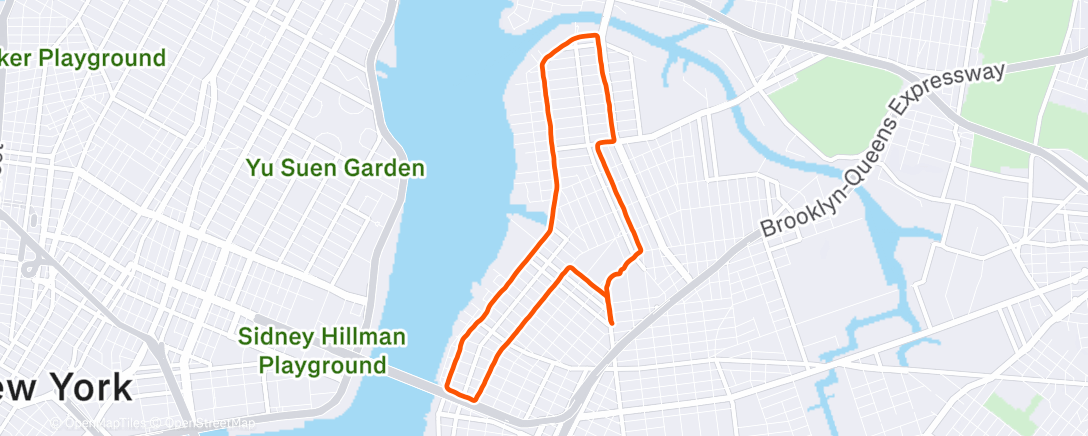 Map of the activity, Afternoon Run