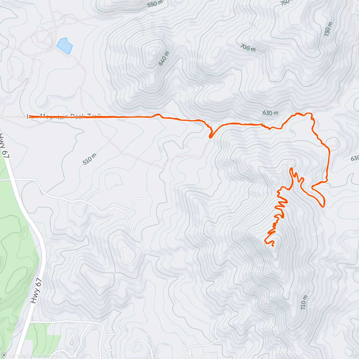 Map of the activity, Carrera de montaña matutina