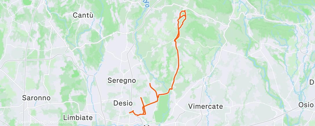 Карта физической активности (Sirtori da Viganò e Sirtori da Barzanò x 2)