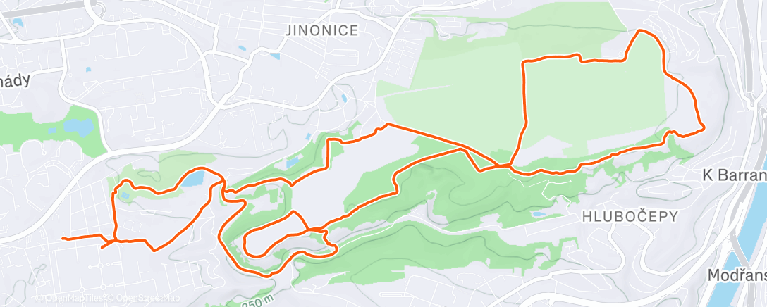 Map of the activity, Afternoon Run