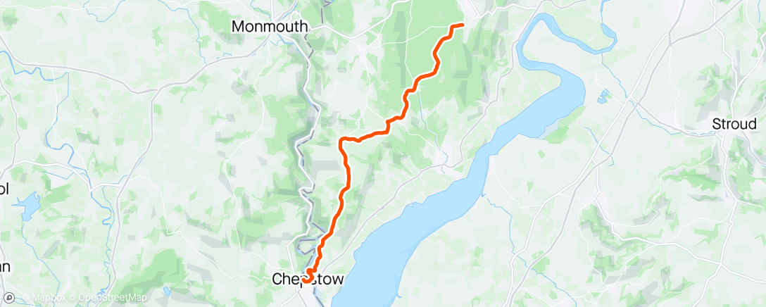 Map of the activity, Ride back from Sprung