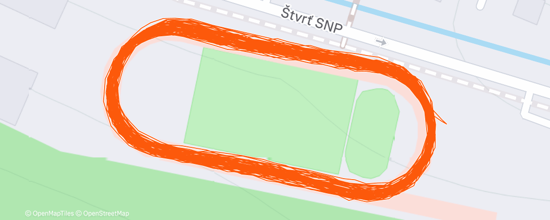 Map of the activity, 2x 35' 5:15/km + IO: 2'