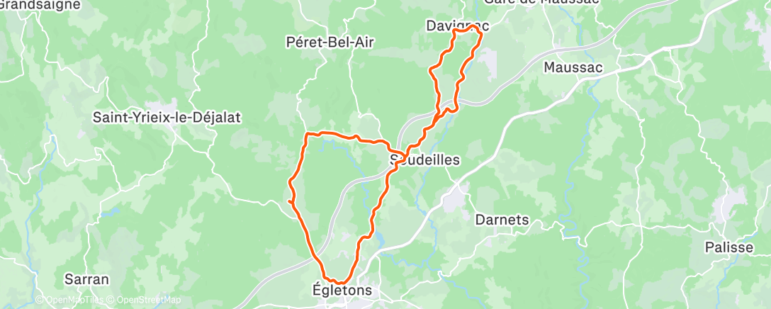 Карта физической активности (Sortie vélo dans l'après-midi)