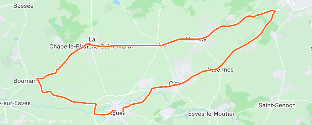 Map of the activity, Sortie vélo le matin