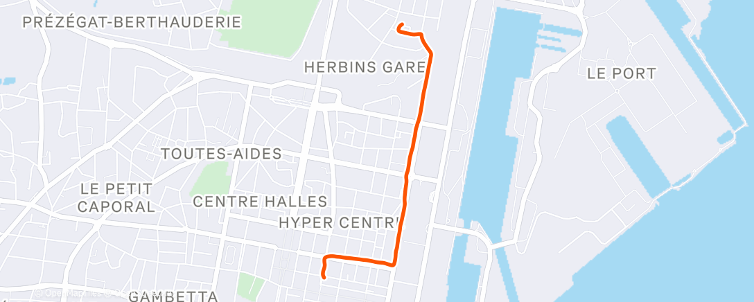 Карта физической активности (Course à pied le matin)