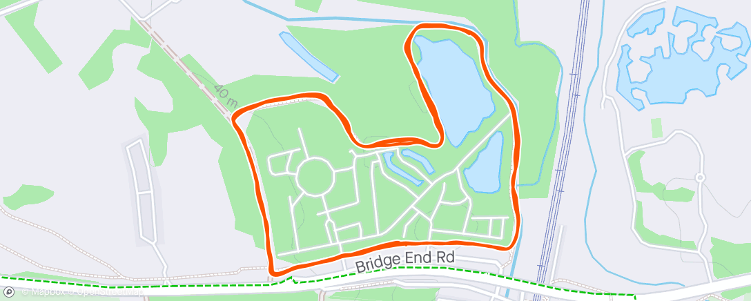 Map of the activity, Henlow bridge Lakes parkrun