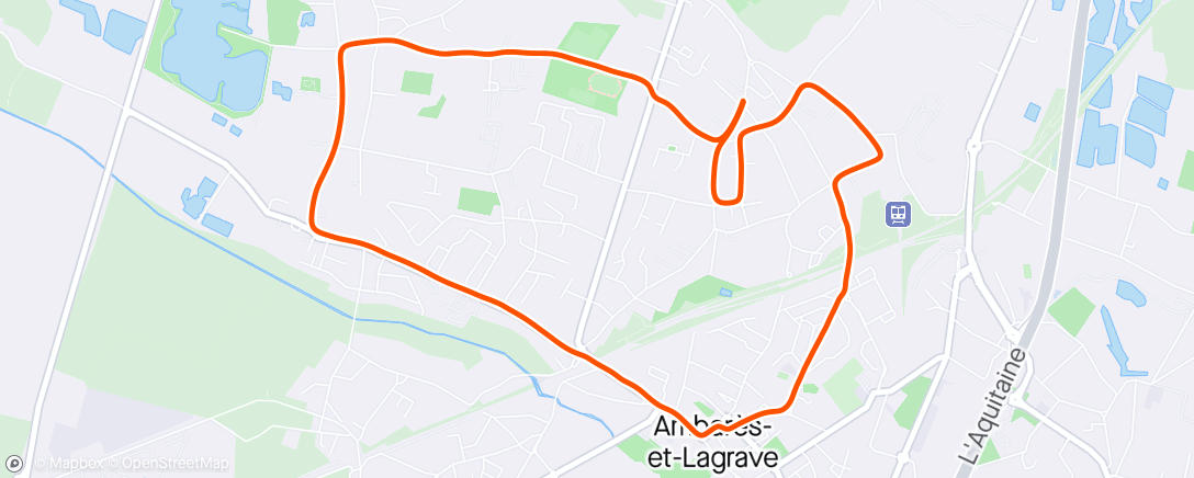 Map of the activity, Course à pied le matin