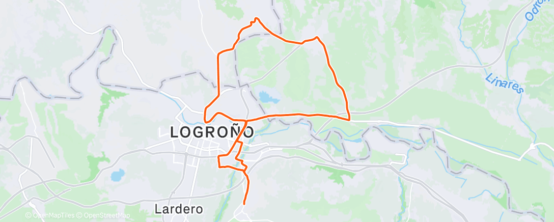 Mapa de la actividad (Bicicleta por la tarde)