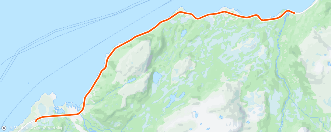 Map of the activity, Langkjør med 2x5km