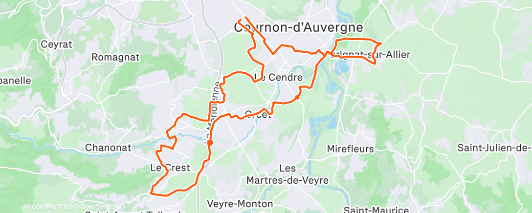 Map of the activity, Gravel le midi