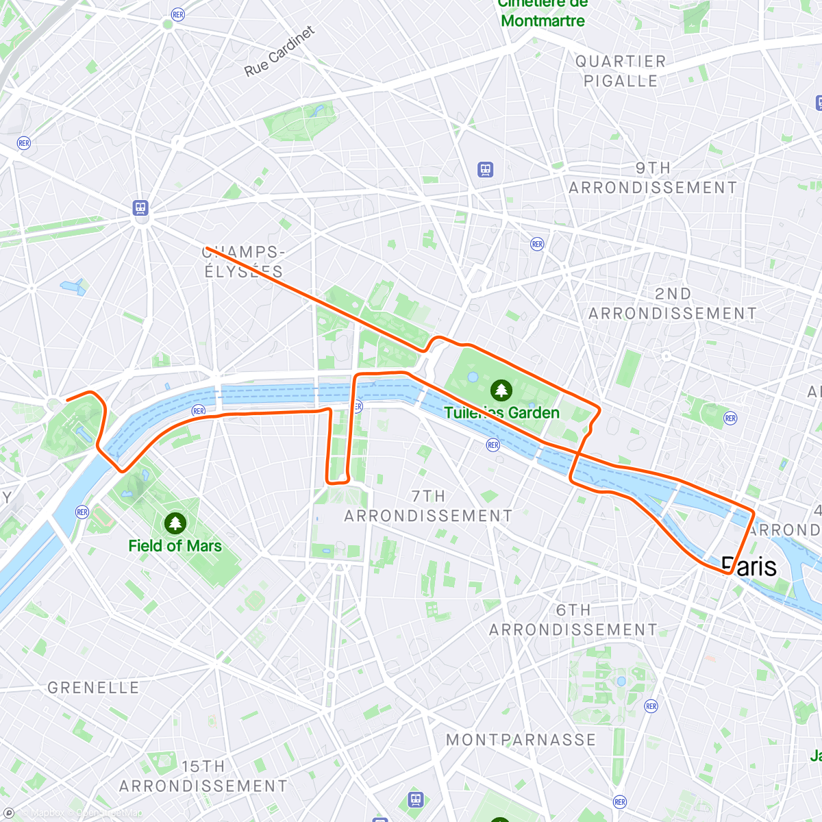 Map of the activity, ROUVY - Paris - The City of Love