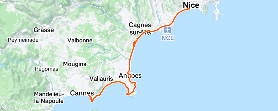 Map of the activity, Marathon nice cannes