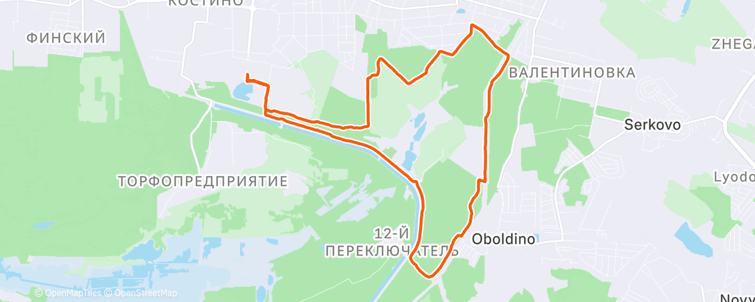 Map of the activity, Lunch Run