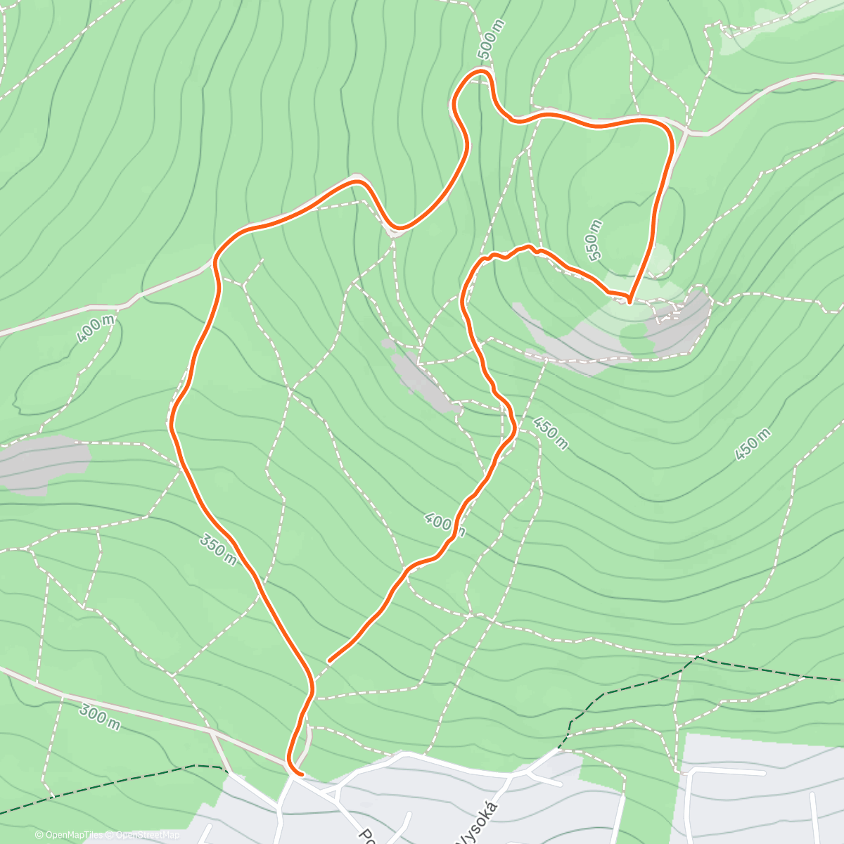 Map of the activity, Lunch Hike