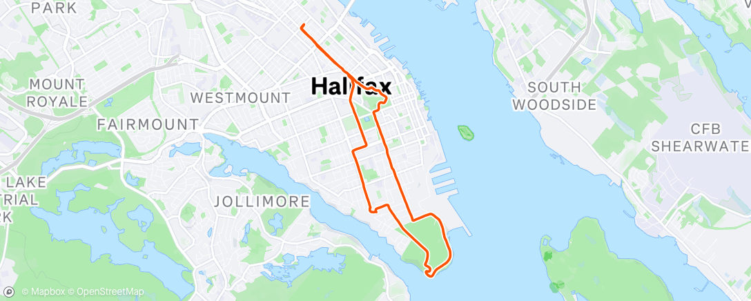 Map of the activity, Evening Run