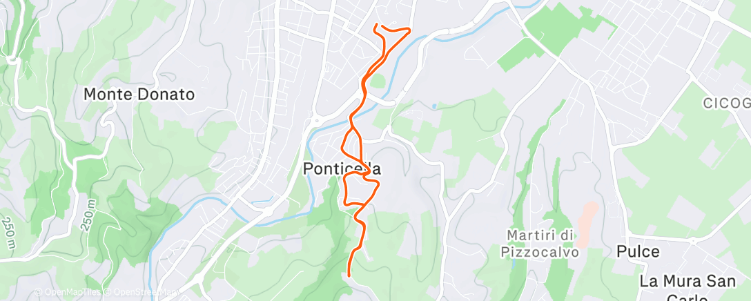 Map of the activity, Camminata dell'ora di pranzo