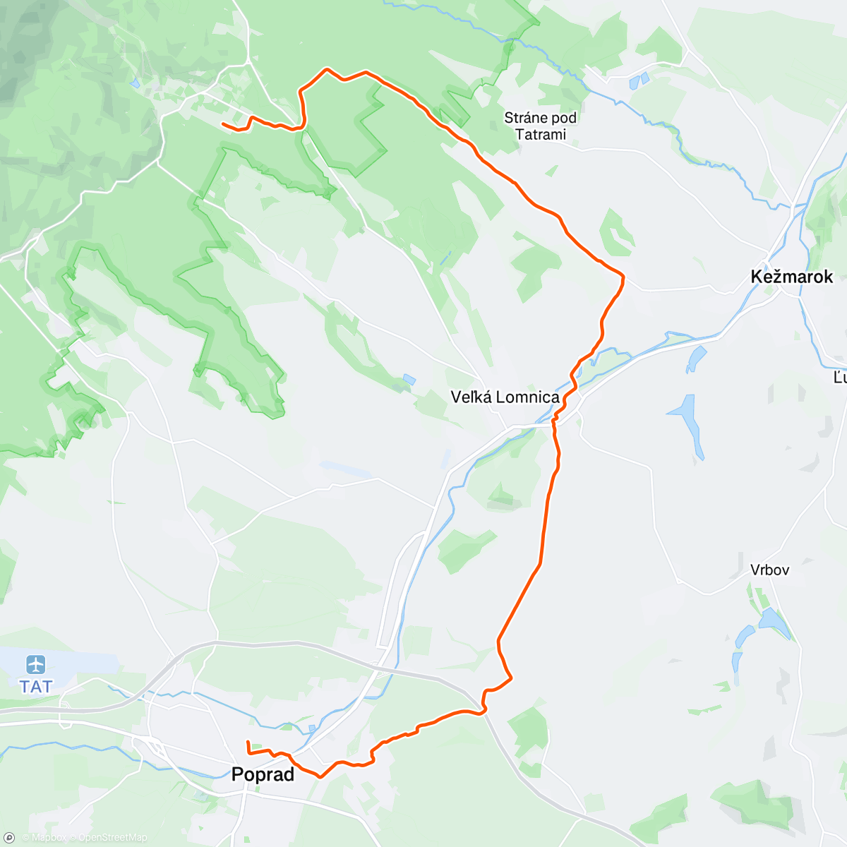 Map of the activity, Afternoon Ride