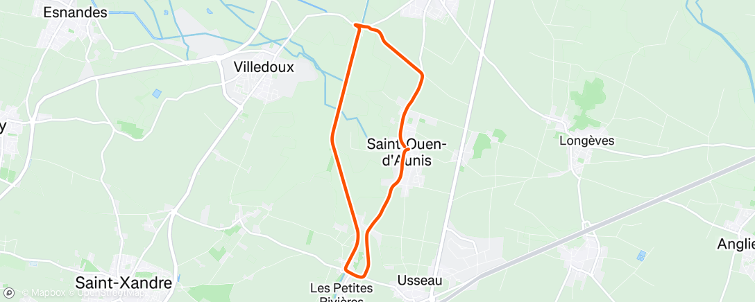 Map of the activity, Course à pied dans l'après-midi