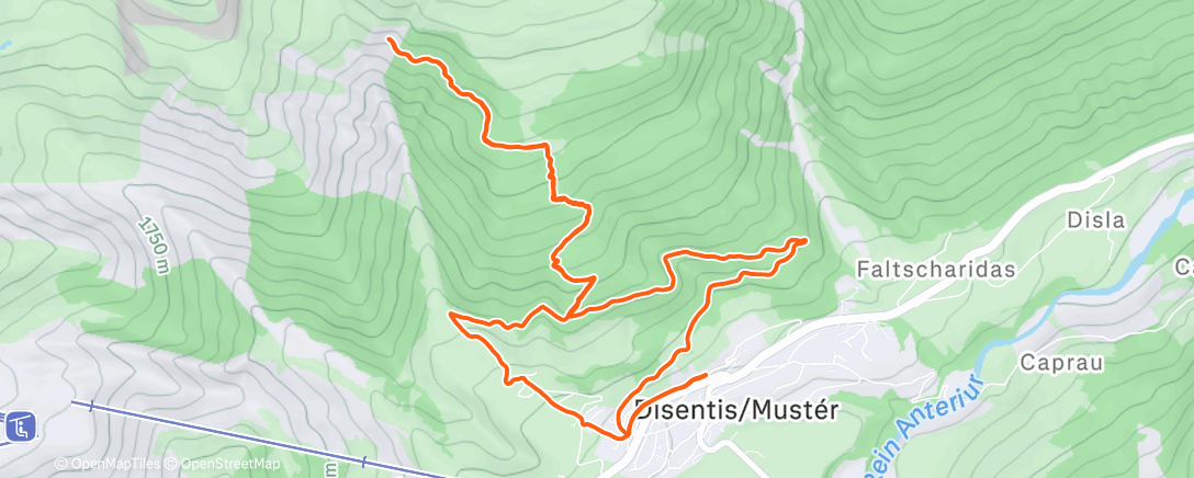 Map of the activity, Afternoon Trail Run