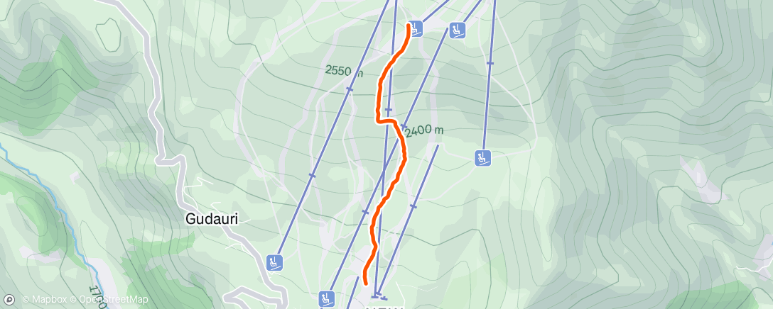 Map of the activity, Afternoon Snowboard