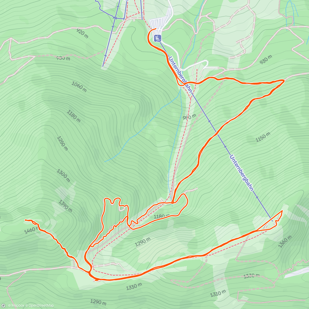Map of the activity, Zwei Gipfeli - Unternberg (1450m)🏔️Eisenberg (1488m)🏔️