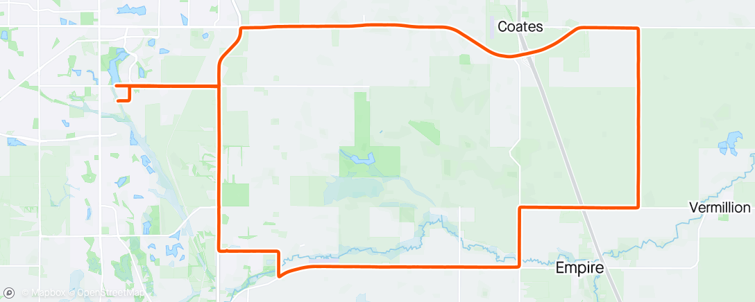 Map of the activity, A cool and breezy ride. 40°F_4°C