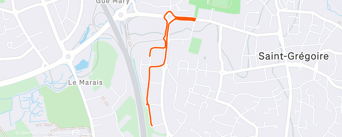 Map of the activity, Running