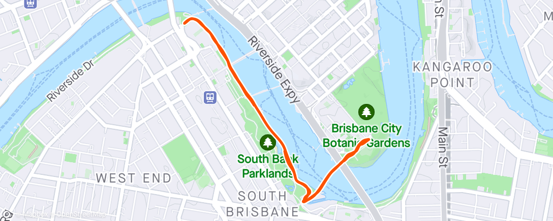 Map of the activity, Brisbane Southbank parkrun