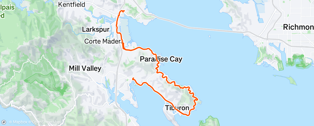 Map of the activity, Cafe Ride w/Birthday Girl
