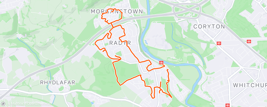 Map of the activity, Radyr MapRun