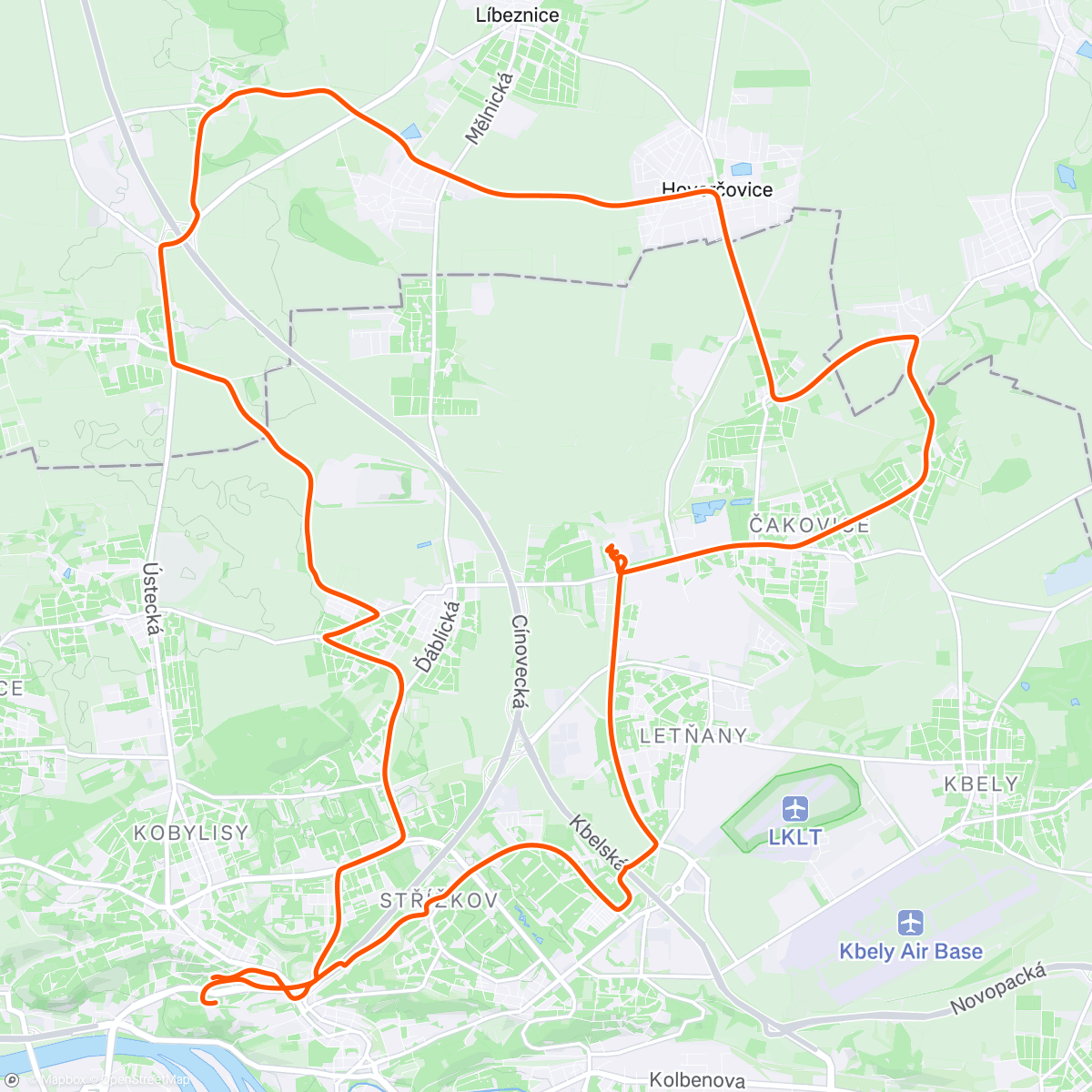 Map of the activity, Evening Ride