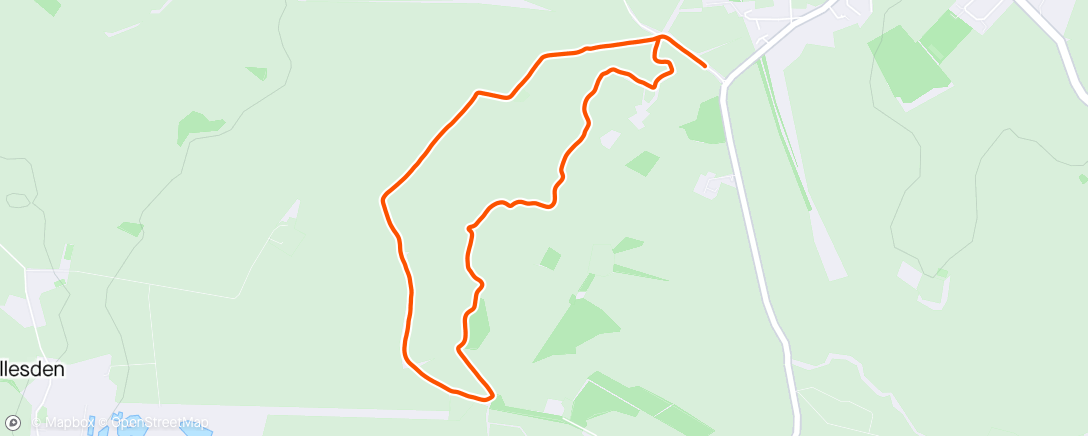 Map of the activity, Evening Run with Georgia
