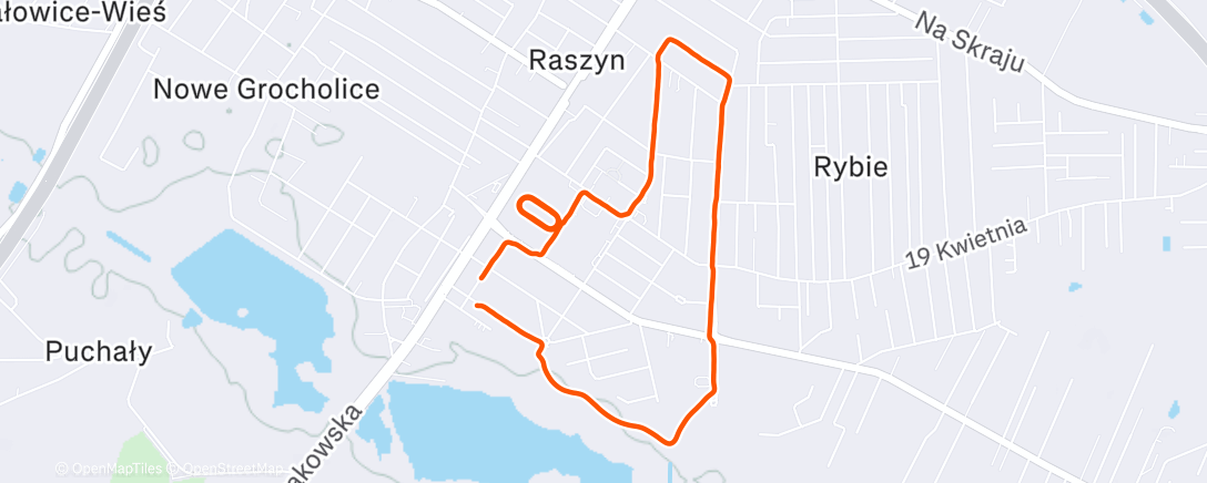 Map of the activity, Evening Run