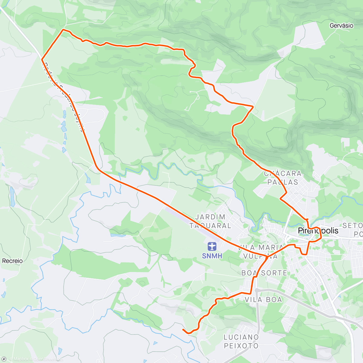 Mapa da atividade, Pirenópolis 3 - Preguiça