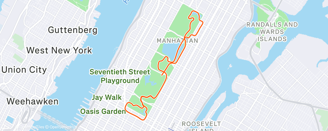 Map of the activity, Zwift - 's Short Mix  on Mighty Metropolitan in New York