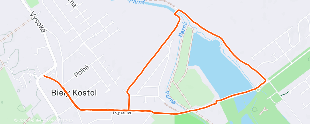 Map of the activity, Afternoon Trail Run