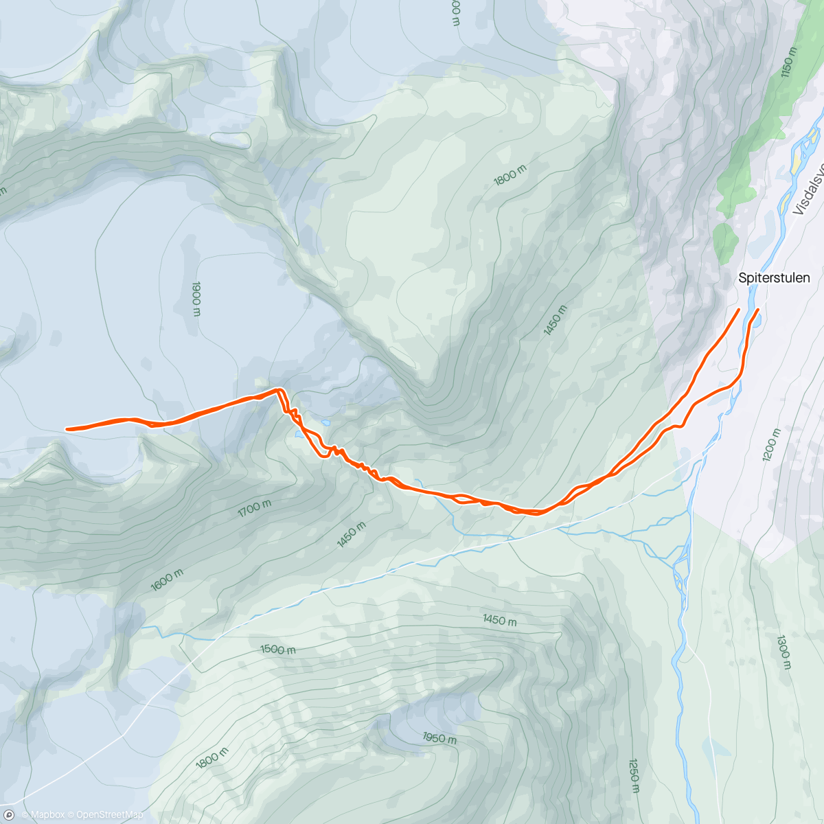 Map of the activity, Svellnosbreen