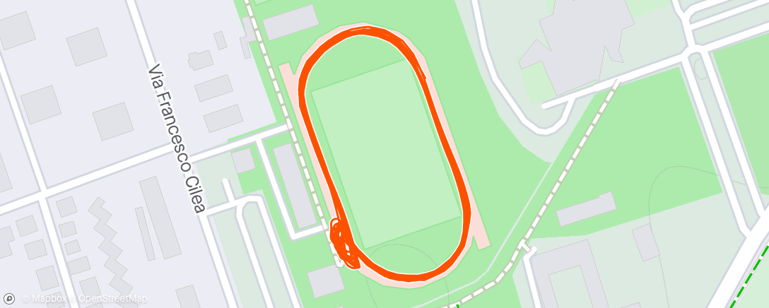 Map of the activity, 15 x 400 rec 1'