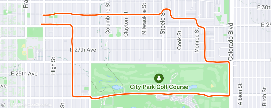 Map of the activity, Afternoon Run