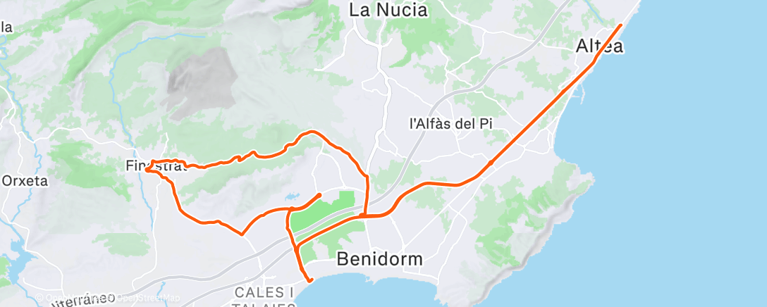 Map of the activity, Pedalata mattutina