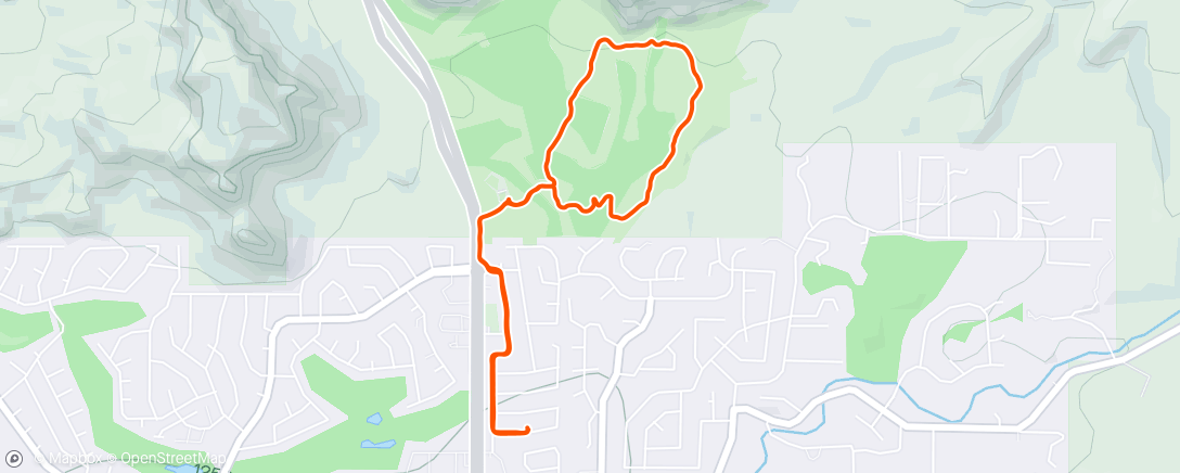 Map of the activity, Evening Ride with the boys