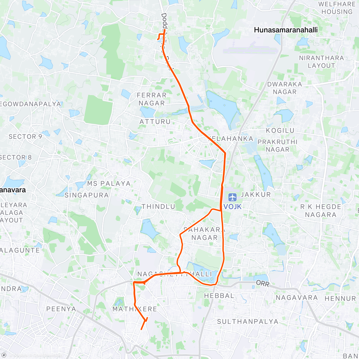 Map of the activity, Lunch Ride