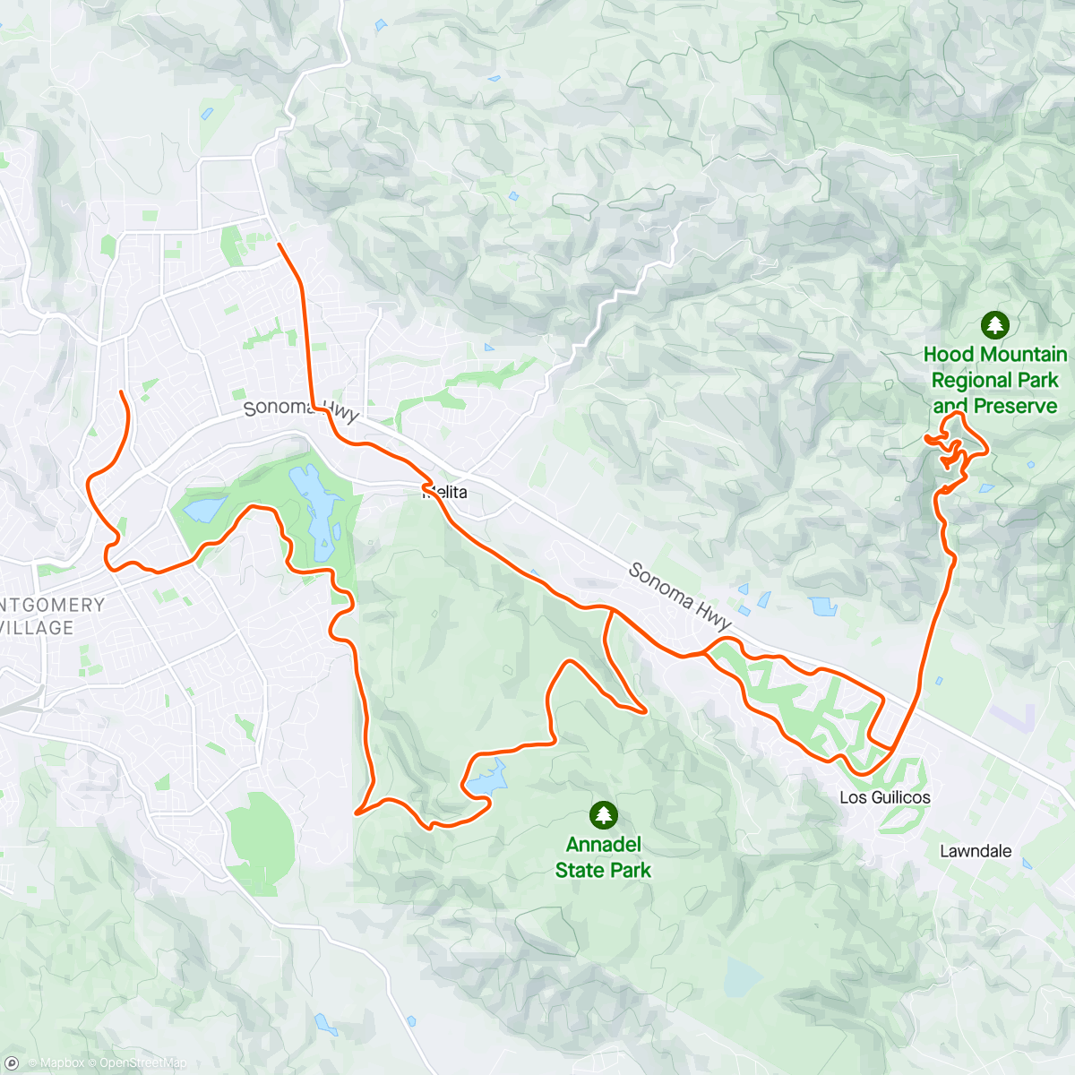 Map of the activity, Hood Mtn / little bit of the Del.