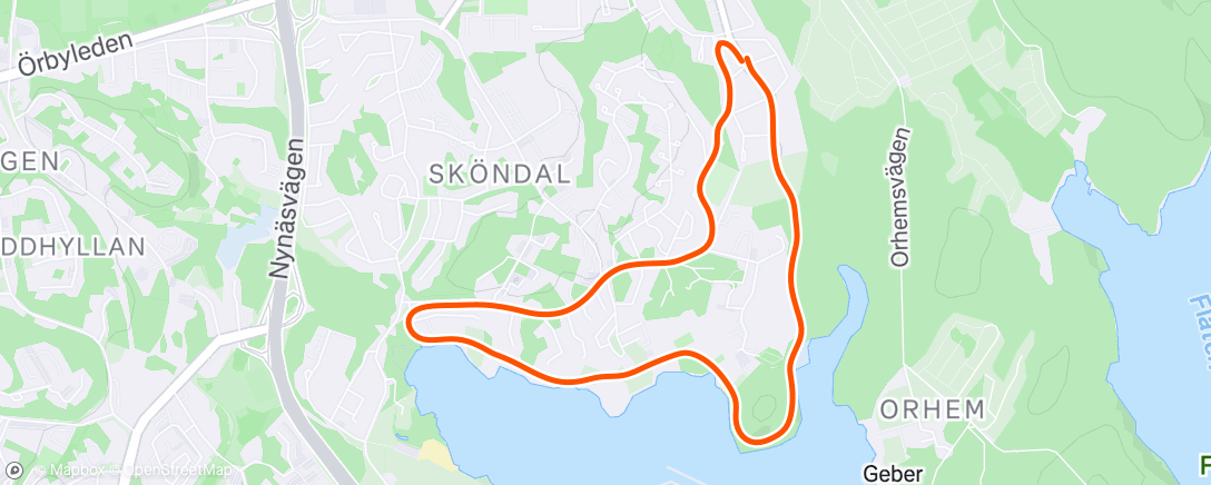 Map of the activity, Afternoon Run